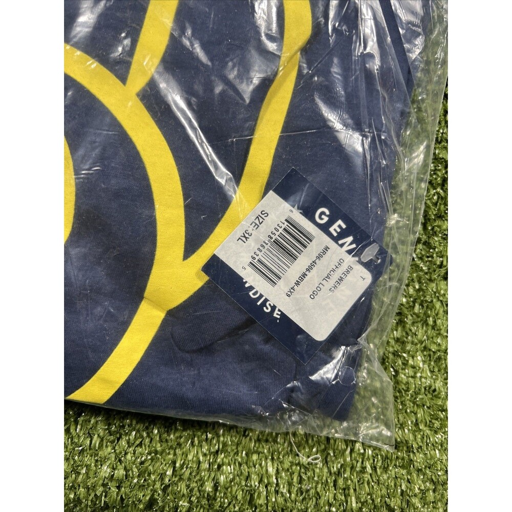 Majestic Milwaukee Brewers Men Blue Tee Shirt 3XL New In Bag!! - Picture 8 of 10